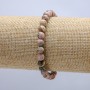 Bracelet on Elastic Band with Natural Rhodochrosite Stone, Smooth Round Beads, Diameter 6mm, Length 18cm +
