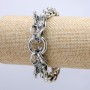 "Dragon Head" Chain Bracelet, Silver-Tone Metal 12x27mm, Thickness 10mm, Length 20cm +
