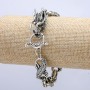 "Dragon Head" Bracelet, Silver-Tone Metal 12x28mm, Thickness 8mm, Length 20cm +
