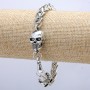 "Skull" Chain Bracelet, Silver-Tone Metal 14x30mm, Thickness 8mm, Length 20cm +