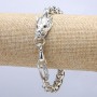 "Wolf Head" Chain Bracelet, Silver-Tone Metal 17x40mm, Thickness 8mm, Length 20cm +