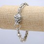 "Tiger" Chain Bracelet, Silver-Tone Metal 15x34mm, Thickness 8mm, Length 20cm +