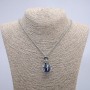 "Paw with Orb" Pendant 40x20mm on Chain, Length 70cm + - Silver-Tone Metal