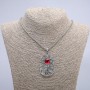 Dragon Eye Pendant 60x30mm on Chain, Length 70cm + - Silver-Tone Metal