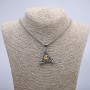 "Dragon Eye in Triangle" Pendant 40x35mm on Chain, Length 70cm + - Silver-Tone Metal