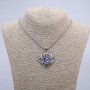"Demon Eye" Pendant 45x40mm on Chain, Length 70cm + - Silver-Tone Metal