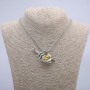 "Hand-Candle Dragon Eye" Pendant 60x30mm on Chain, Length 70cm + - Silver-Tone Metal