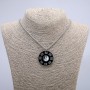 "Yin-Yang" Pendant 41x34mm on Chain, Length 70cm +/- Silver-Tone Metal