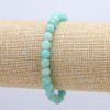 Amazonite Natural Stone Stretch Bracelet, Smooth Round Beads, 6mm Diameter, 18cm Circumference +