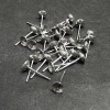 Stud Earring Posts Silver-Tone Metal, 4mm Diameter, 14mm Length, 30 pcs +