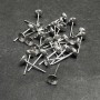 Stud Earring Posts Silver-Tone Metal, 4mm Diameter, 14mm Length, 30 pcs +