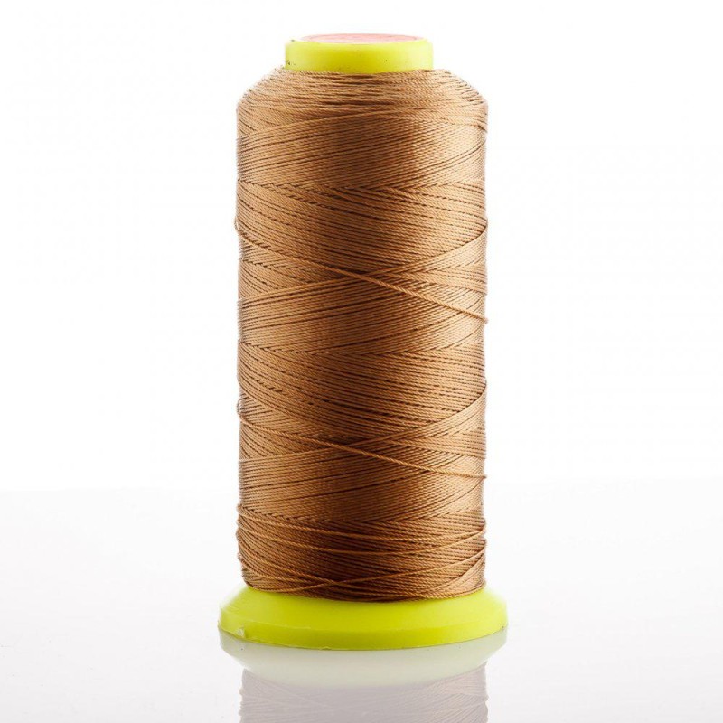 Thread bobbin Brown-gold, diameter 0.6 mm nylon for crafts 500 m