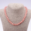 Natural Chalcedony Necklace, Smooth Round Beads, Diameter 8mm, Length 45cm