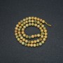Beads on Thread, Natural Stone Yellow Jasper, Smooth Round Bead, 6mm Diameter, 38cm Length +