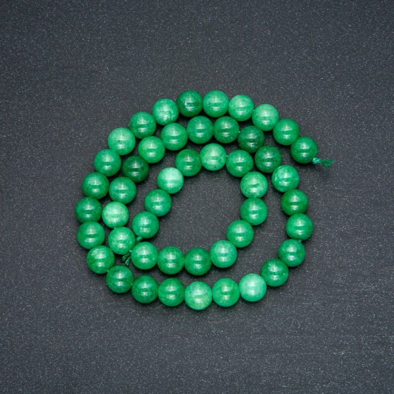 Beads on a Strand, Chrysoprase (Imitation) Smooth Round, Diameter 8mm, Length 38cm +
