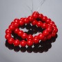 Beads on Thread, Coral (Pressed), Smooth Round Bead, 12mm Diameter +/-, 40cm Length +