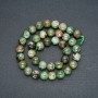 Beads on Thread, Natural Stone Green Jasper, Smooth Round Bead, 10mm Diameter, 38cm Length +