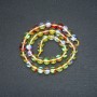 Beads on a Strand, Opal Glass Yellow-Red Chameleon, Smooth Round, Diameter 8mm, Length 38cm +