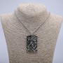 "Samurai" Pendant 62x35mm on Chain, Length 70cm + - Silver-Tone Metal