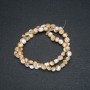 Beads on a Strand, Natural Mother-of-Pearl Beige Round Nugget, Diameter 7x5mm, Length 39cm +