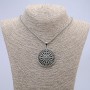 "Compass" Pendant 50x37mm on Chain, 65cm Length, Silver Metal Color