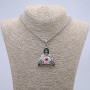 Pendant "Death with Eye" 50x33mm on chain, length 70cm +/- silver-tone metal
