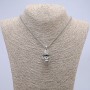 "Skull in Hat" Pendant 40x16mm on Chain, Length 65cm, Silver Metal Color