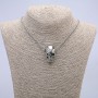 Skull Pendant 28x17mm on Chain, Length 65cm, Silver Metal Color