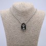 Skull Pendant 32x18mm on a Chain, 65cm Length, Silver-Tone Metal