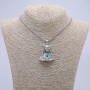 Demon with Eye Pendant 45x30mm on a Chain, 70cm +/- Length, Silver-Tone Metal