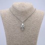 Skull Pendant 37x15mm on a Chain, 65cm Length, Silver-Tone Metal