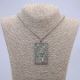 Dragon Pendant 66x35mm on a Chain, 70cm Length, Silver-Tone Metal