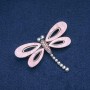 Dragonfly Brooch, Pink Mother-of-Pearl, Pink Gasoline-Tone and Gray Rhinestones, Silver-Tone Metal, 62x45mm+