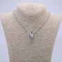 Ring Pendant 24x7mm on Chain, 70cm Length +/-, Silver-Tone Metal