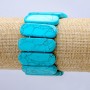 Turquoise (Pressed) Stretch Bracelet, Smooth Link 33x13mm+