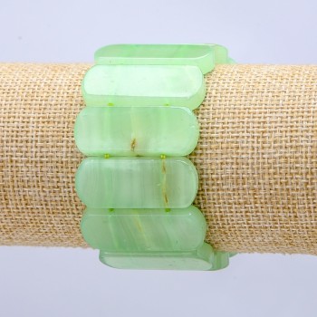 Onyx (Pressed) Stretch Bracelet, Smooth Link 33x13mm+