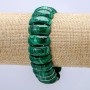 Malachite (Pressed) Stretch Bracelet, Smooth Link 21x9mm+