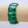 Malachite (Pressed) Stretch Bracelet, Smooth Link 25x17mm+