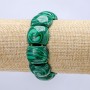 Malachite (Pressed) Stretch Bracelet, Smooth Link 21x17mm+