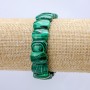 Malachite (Pressed) Stretch Bracelet, Smooth Link 16x11mm+