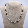 Natural Rutilated Quartz Necklace, Smooth Beads, Diameter 8mm, Length 45cm+
