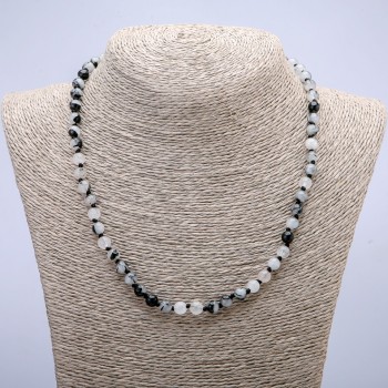 Natural Rutilated Quartz Necklace, Smooth Beads, Diameter 6mm, Length 45cm+