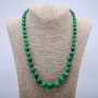 Malachite (Pressed) Necklace, Graduated Smooth Beads 6-14mm, Length 52cm+