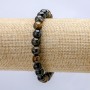 Natural Hawk's Eye Stone Bracelet on Elastic Band, Smooth Round Beads, 8mm Diameter+