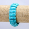Turquoise Bracelet on Elastic (Pressed), Smooth Link 21x9mm+