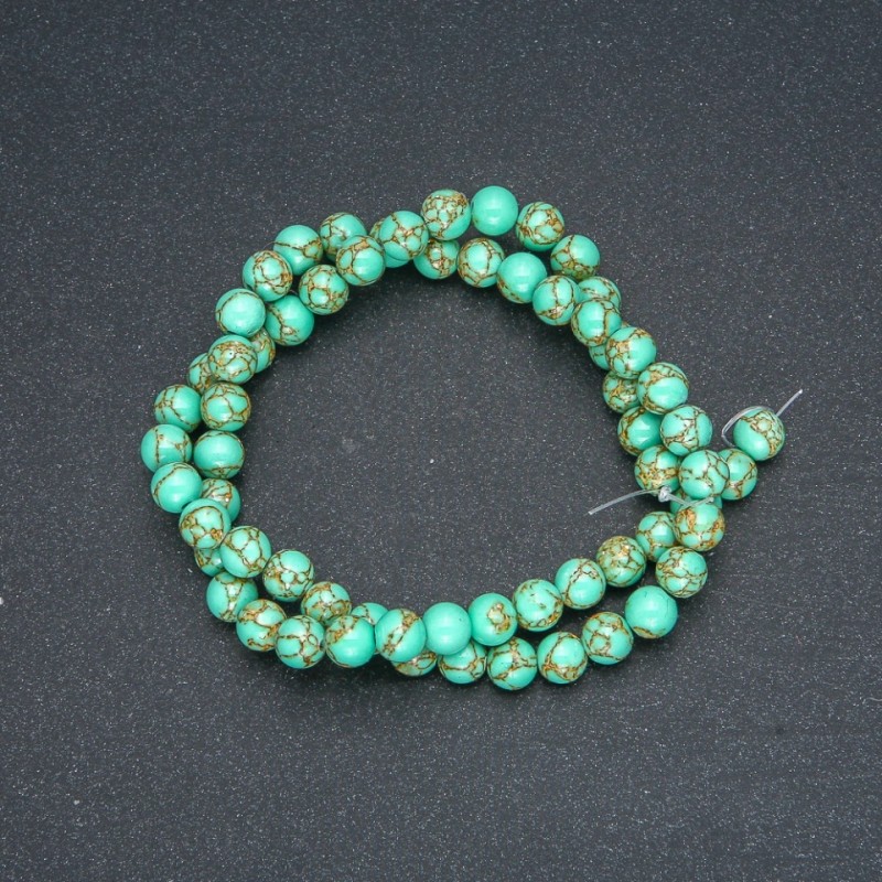 Imperial Jasper Beads, Green (Pressed), Smooth Round 6mm +/-, 40cm Strand +