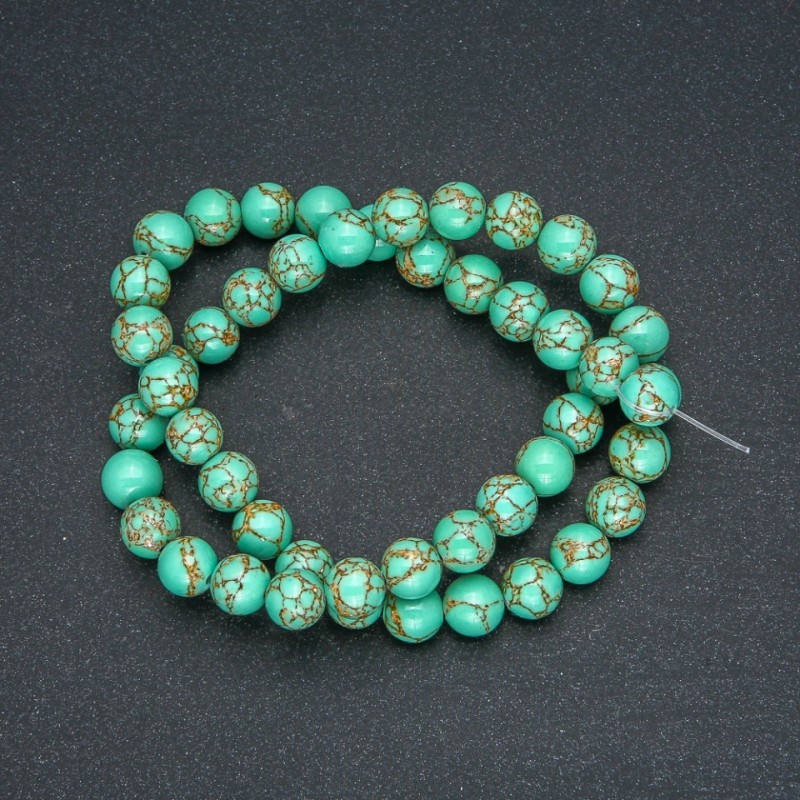 Imperial Jasper Beads, Green (Pressed), Smooth Round 8mm +/-, 40cm Strand +