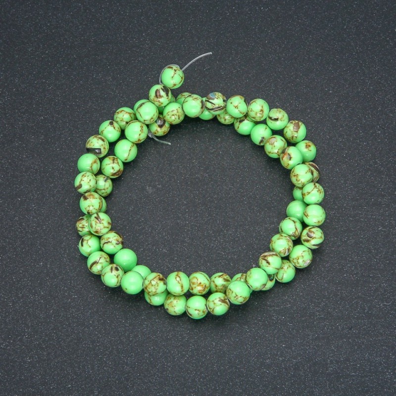 Imperial Jasper Beads Lettuce Green (Pressed), Smooth Round, Diameter 6mm +/-, Length 40cm+