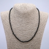 Natural Shungite Stone Necklace, Smooth Round Beads, Diameter 6mm+/-, Length 45cm+