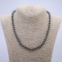 Hematite Necklace, Smooth Round Beads, Diameter 6mm+/-, Length 48cm+